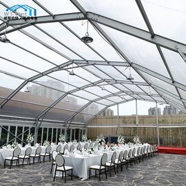 Tenda Atap Pernikahan Komersial Jelas Polygon Melengkung Aluminium Alloy Frame