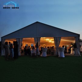 Tenda Kanopi Pernikahan Komersial Putih Ganda Atap Kain PVC